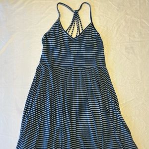 Blue and White Striped Dress